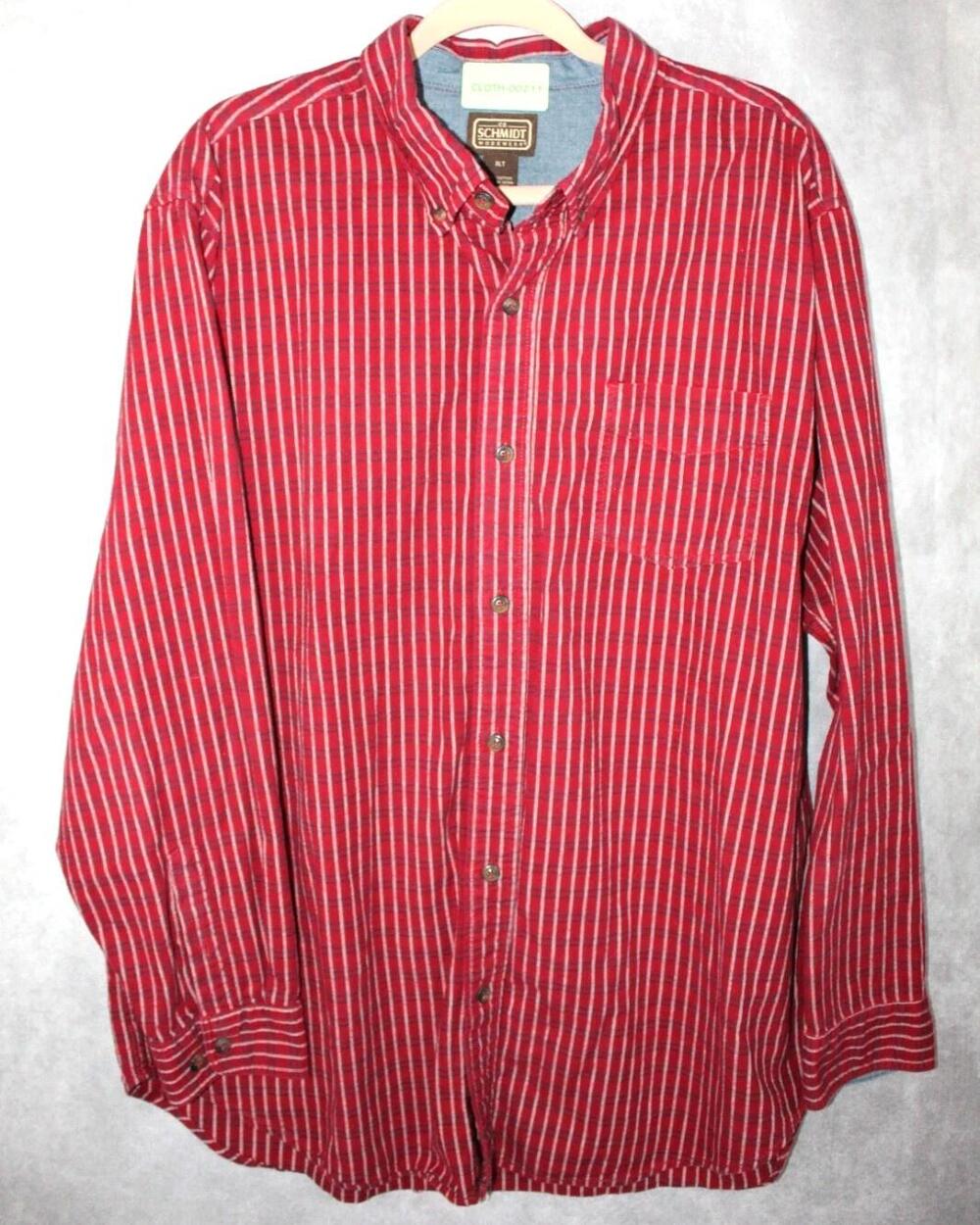 C.E. Schmidt Workwear Shirt Mens XLT Red Plaid Button Up Long Sleeve Cotton